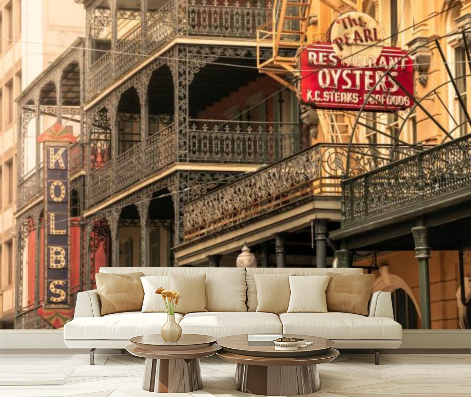 Peel and Stick Wallpaper Canvas French Quarter architecture new Orleans ...