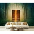 thumbnail image 1 of Peel and Stick Wallpaper Canvas Glowing door middle forest Modern Art Wall Mural Decor Self Adhesive and Removable 69in x 98in, 1 of 8