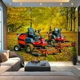 thumbnail image 1 of Peel and Stick Wallpaper Canvas Lawn mowers autumn parktwo them Modern Art Wall Mural Decor Self Adhesive and Removable 100in x 144in, 1 of 5