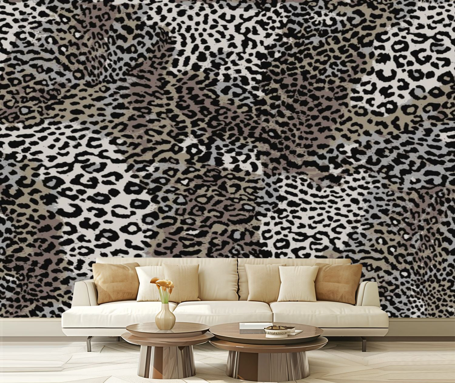 Peel and Stick Wallpaper Canvas Leopard skin animal design Modern Art ...