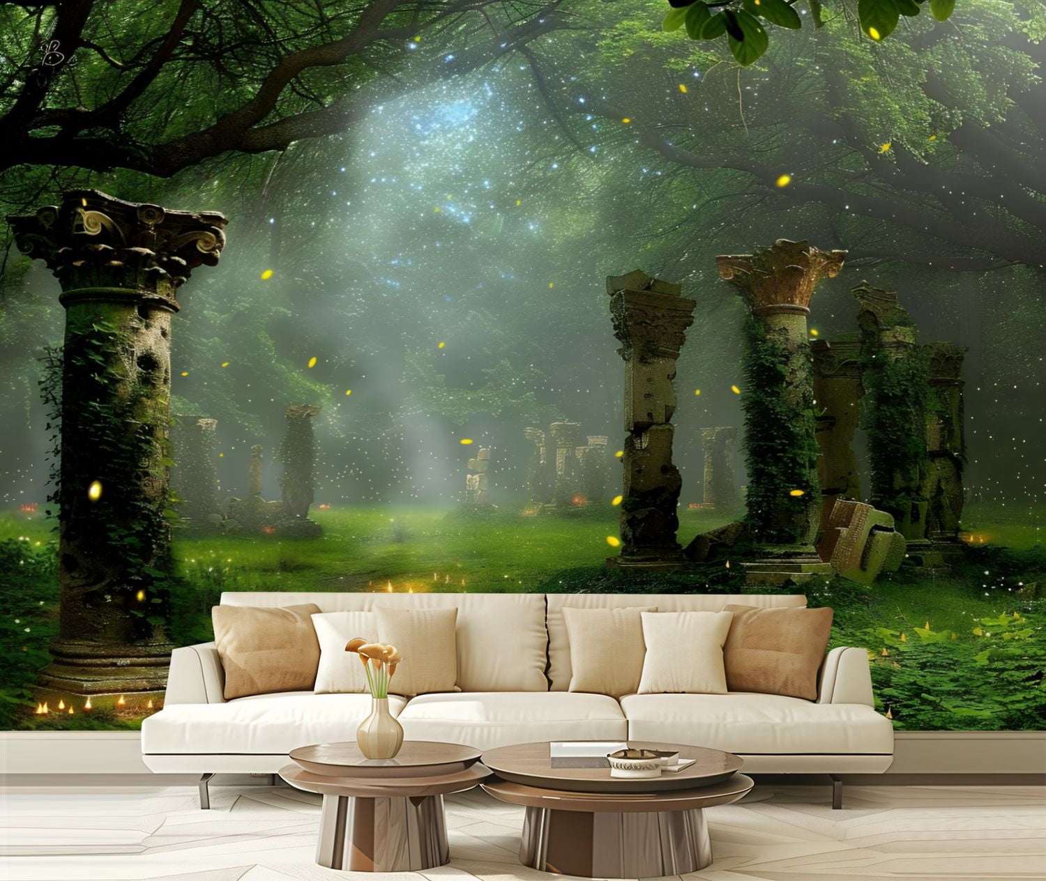Peel and Stick Wallpaper Canvas Magical Forest Clearing s Fantasy ...