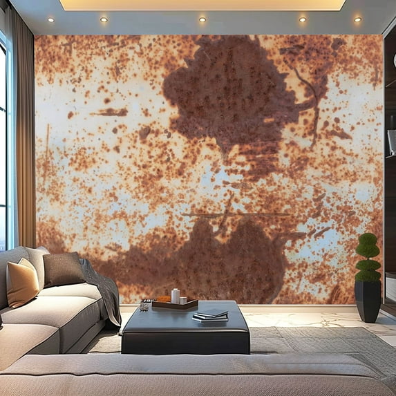 Peel and Stick Wallpaper Canvas Metal corroded texture Modern Art Wall Mural Decor Self Adhesive and Removable 100in x 144in