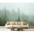 thumbnail image 1 of Peel and Stick Wallpaper Canvas Misty Pine Forest Modern Art Wall Mural Decor Self Adhesive and Removable 69in x 98in, 1 of 6