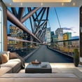 thumbnail image 1 of Peel and Stick Wallpaper Canvas Modern Skyline Oslo Norway Sunset Panorama Modern Art Wall Mural Decor Self Adhesive and Removable 100in x 144in, 1 of 7