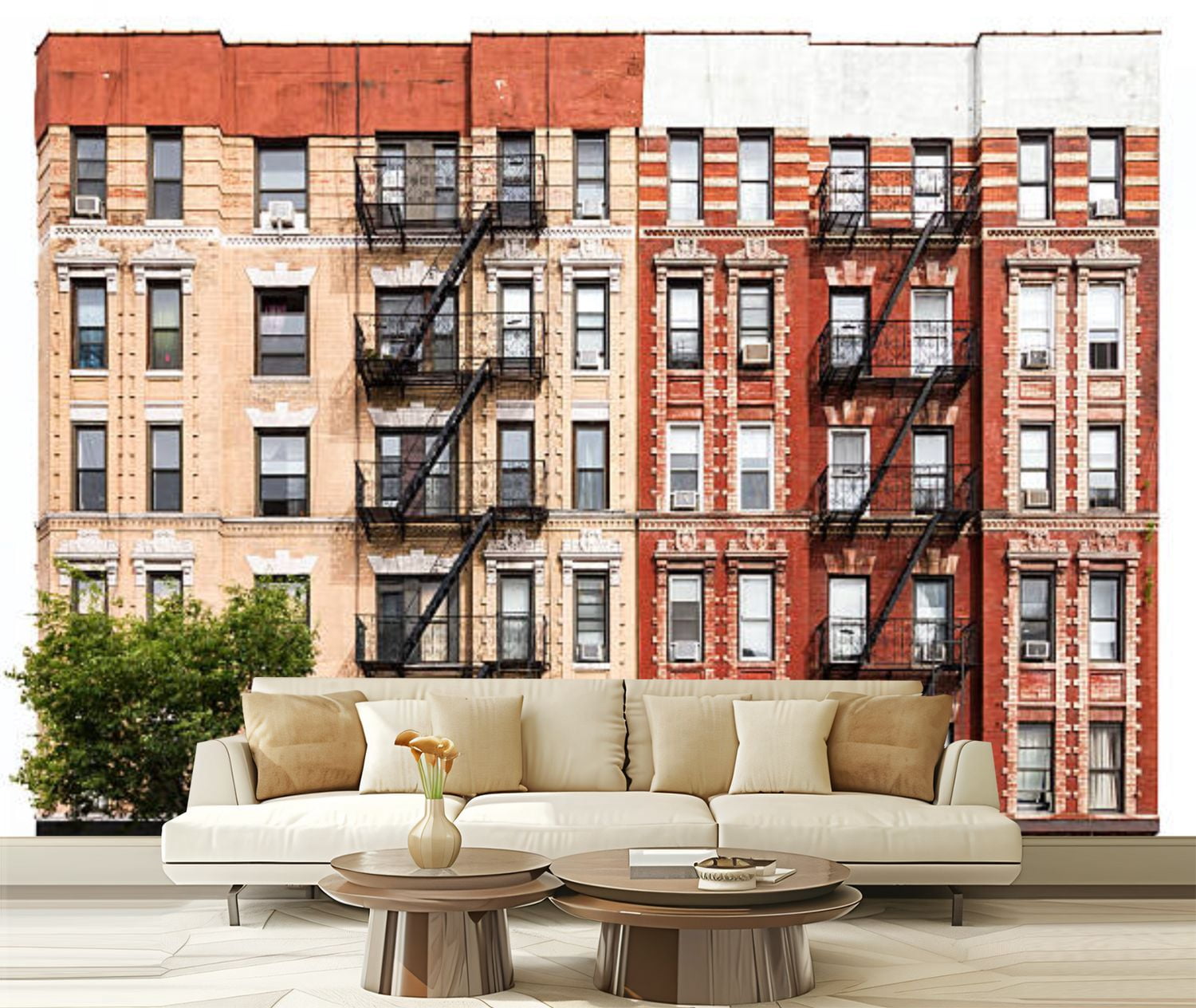 Peel and Stick Wallpaper Canvas New York City Apartment Building East ...