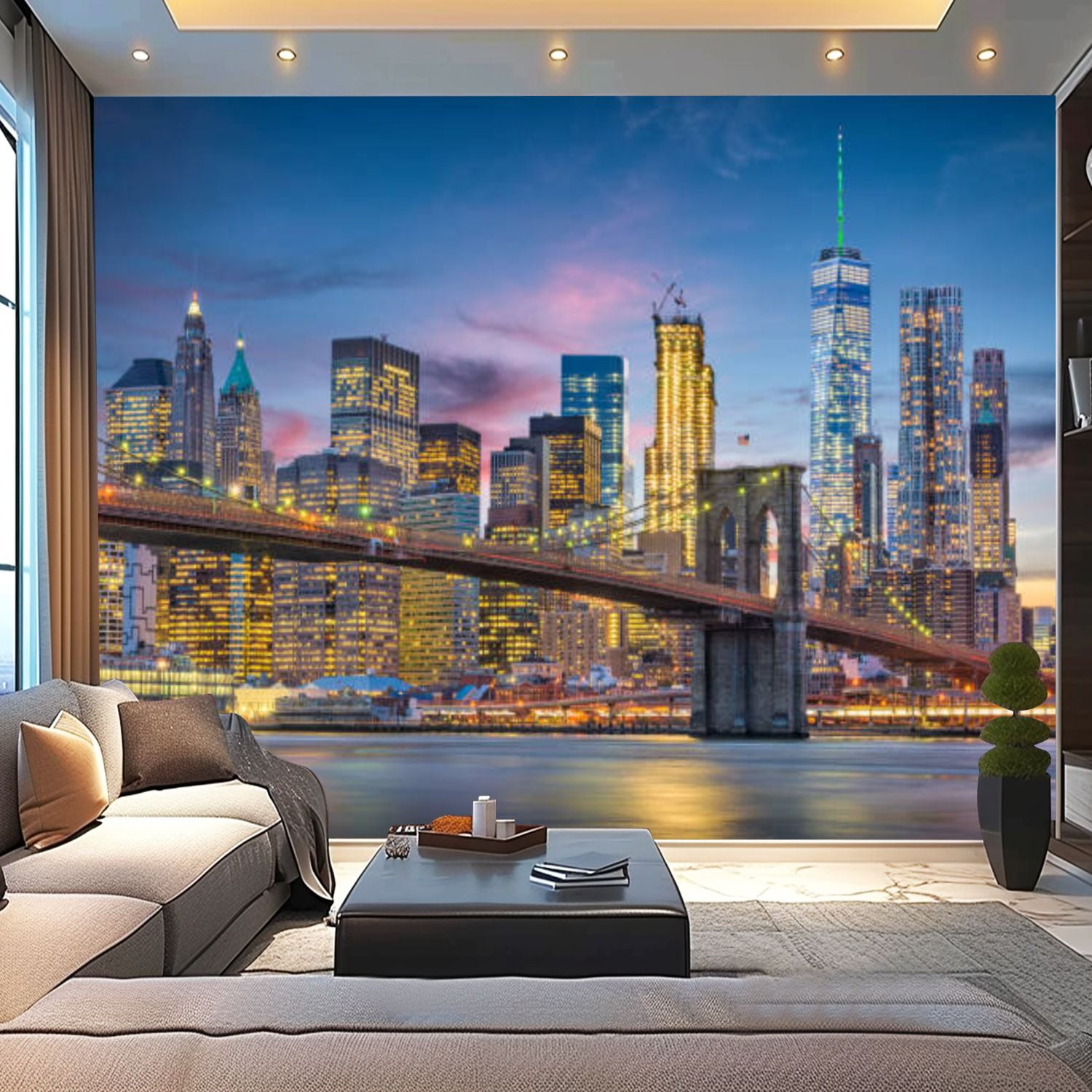 Peel and Stick Wallpaper Canvas New York City Skyline Modern Art Wall ...
