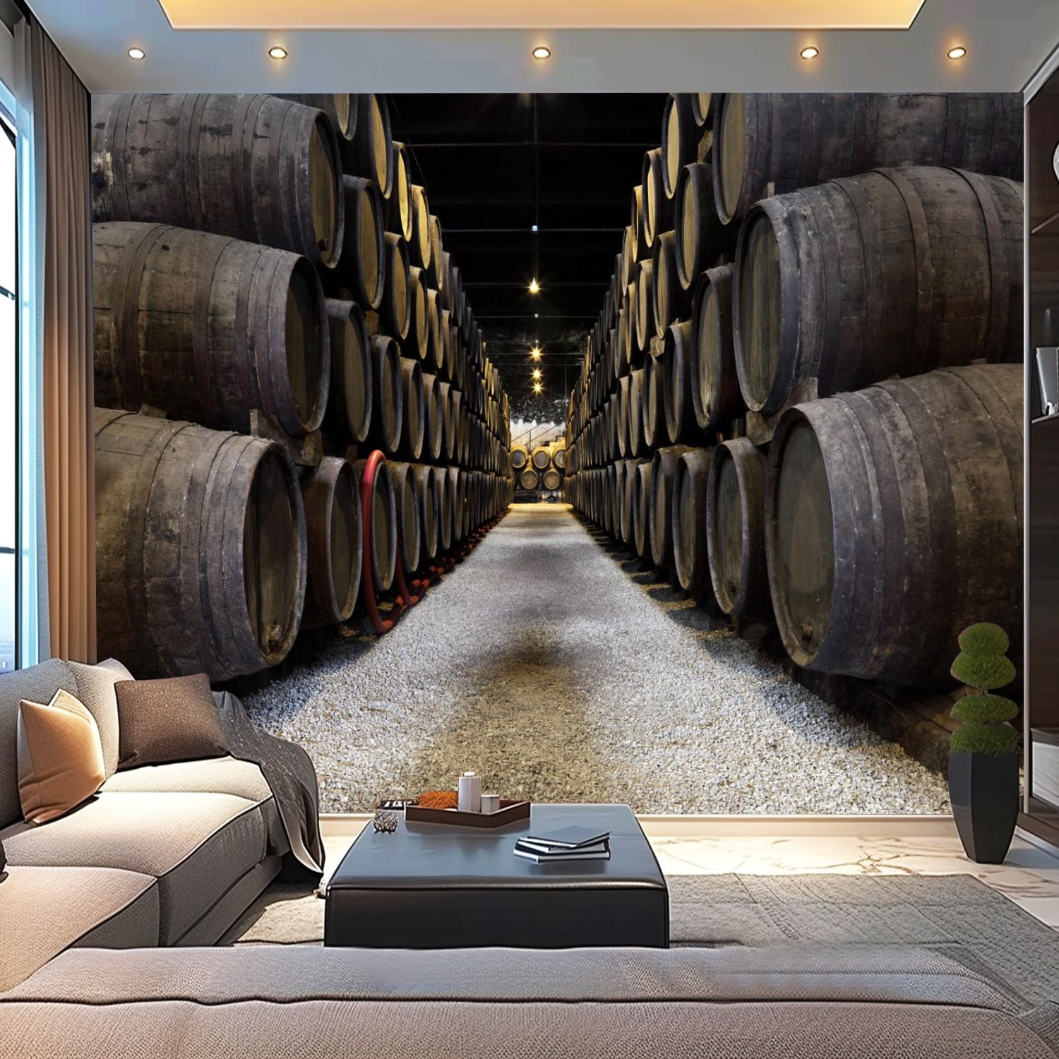 Peel and Stick Wallpaper Canvas Porto wine cellar Modern Art Wall Mural ...