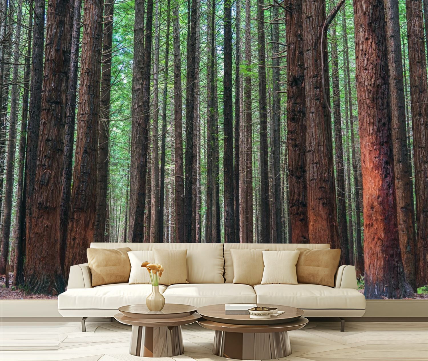 Peel and Stick Wallpaper Canvas Redwood trees Modern Art Wall Mural ...