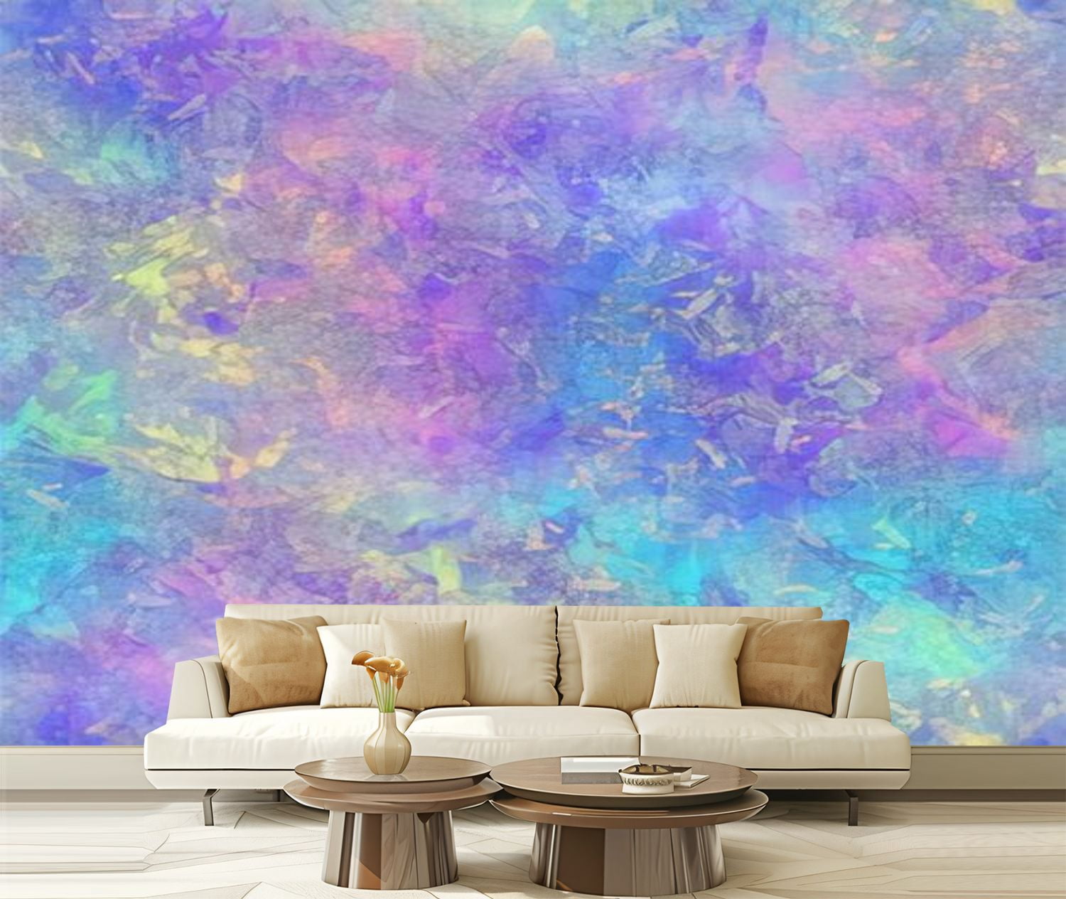 Peel and Stick Wallpaper Canvas Seamless iridescent rainbow light for ...
