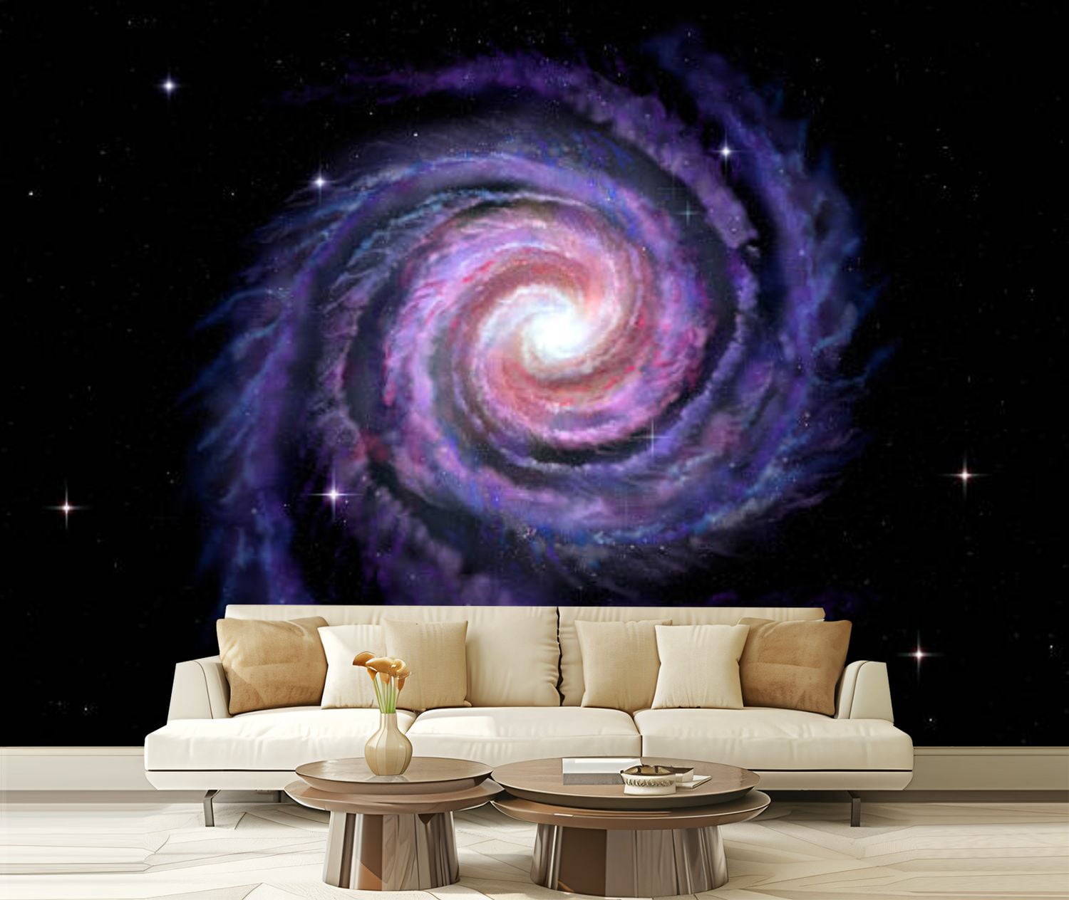 Peel and Stick Wallpaper Canvas Spiral galaxy Milky Way Modern Art Wall ...