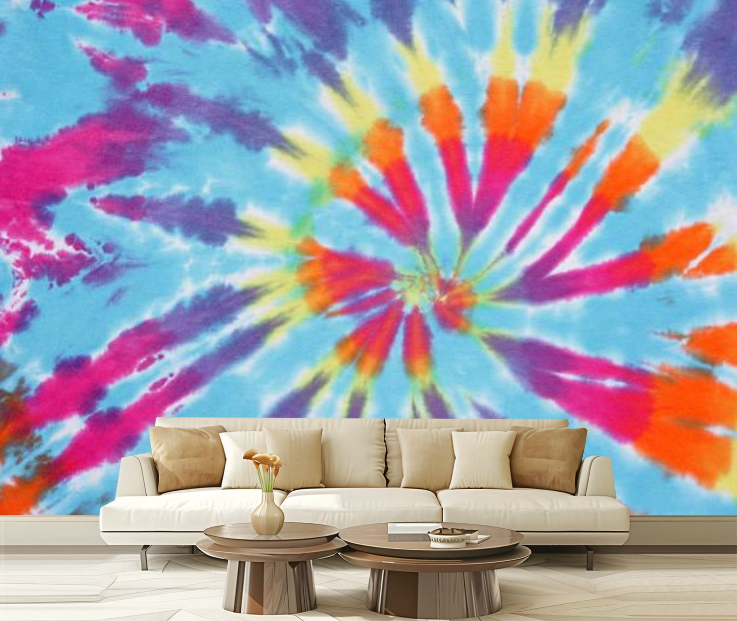 Peel and Stick Wallpaper Canvas Tie Dye Swirl Modern Art Wall Mural ...