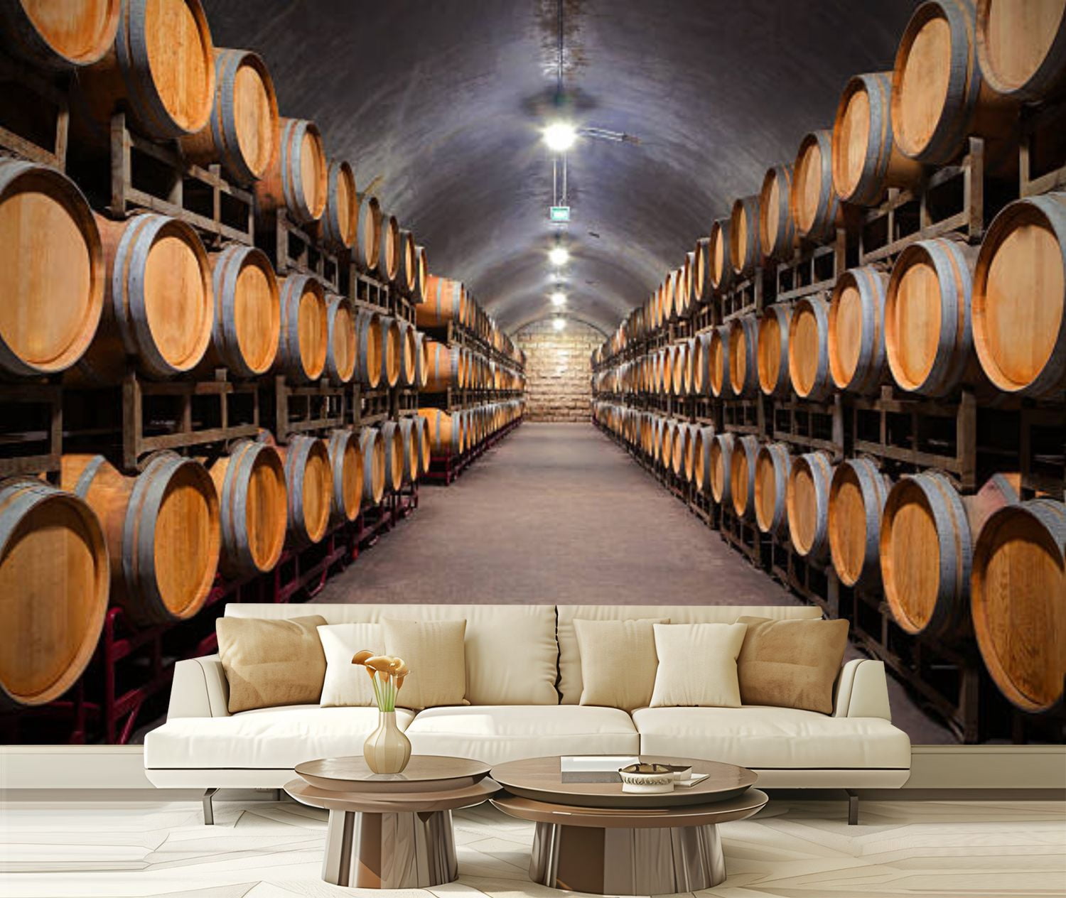Peel and Stick Wallpaper Canvas Underground Wine Cellar Modern Art Wall ...