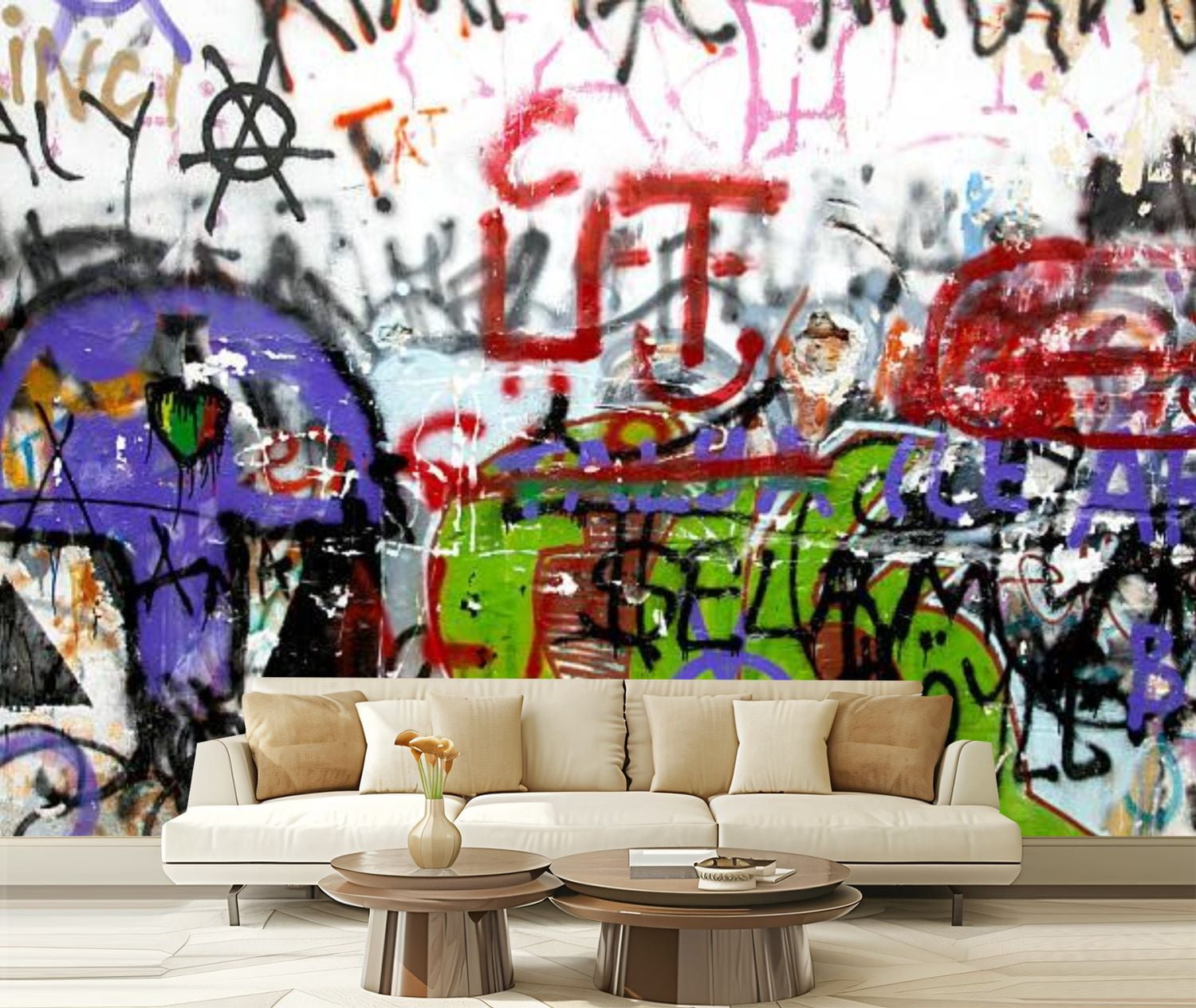 Peel and Stick Wallpaper Canvas Wall graffiti Modern Art Wall Mural ...