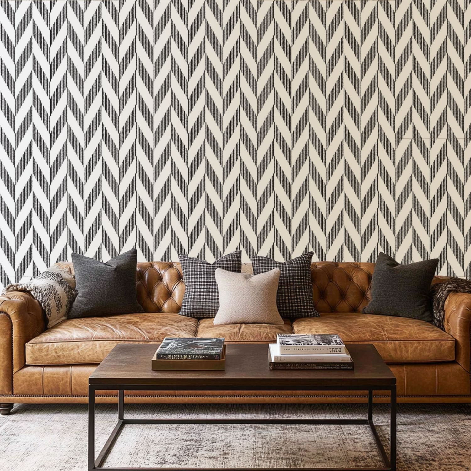 Peel and Stick Wallpaper Canvas Wallpaper Textured Herringbone Self ...