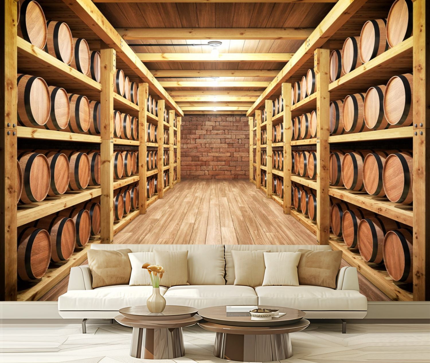 Peel and Stick Wallpaper Canvas Whiskey Wine Cellar Modern Art Wall ...