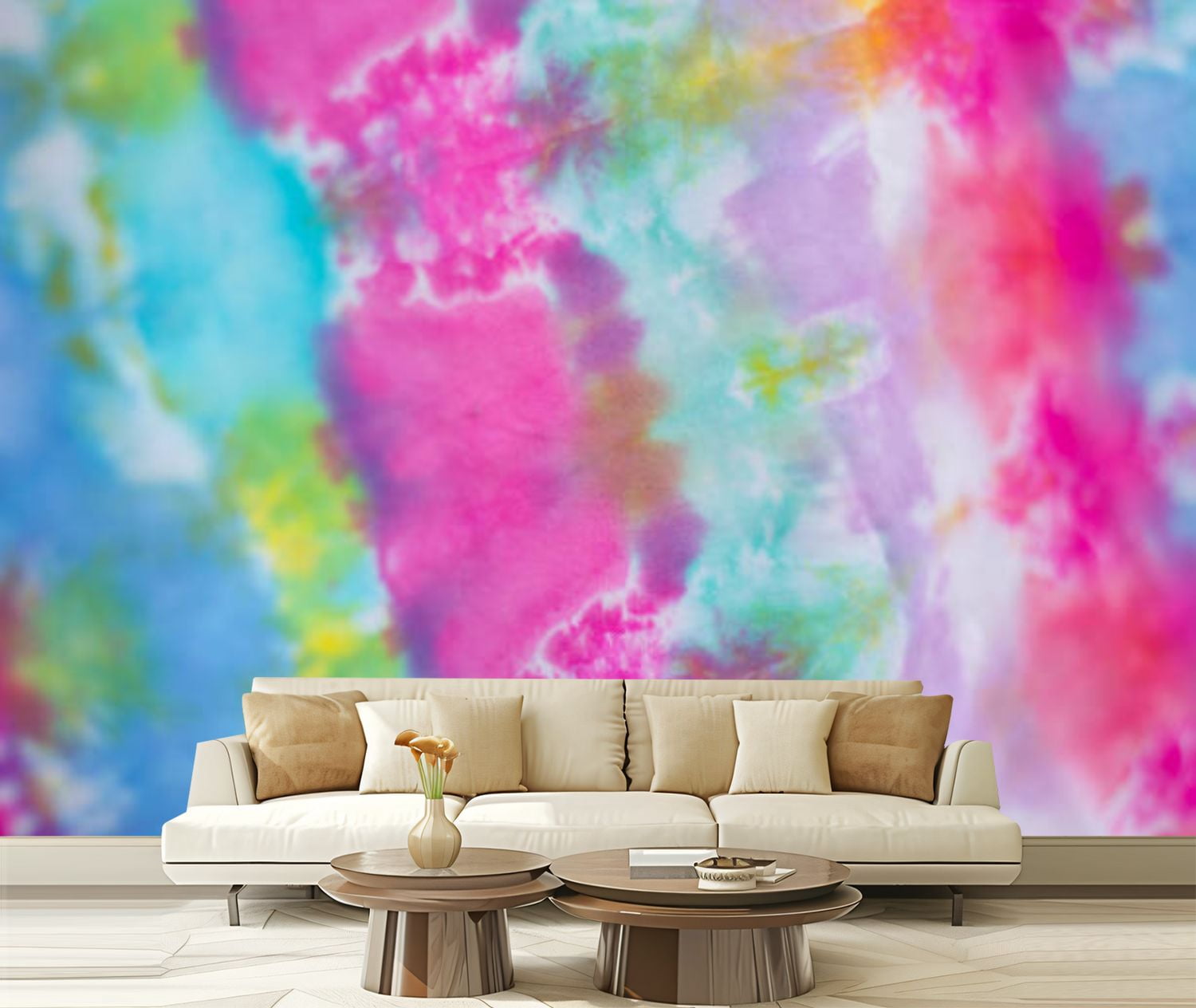 Peel and Stick Wallpaper Canvas abstract tie dye Modern Art Wall Mural ...