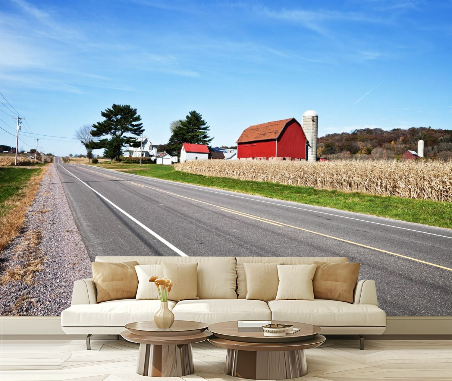 Peel and Stick Wallpaper Canvas farm red barn sauk county wisconsin ...