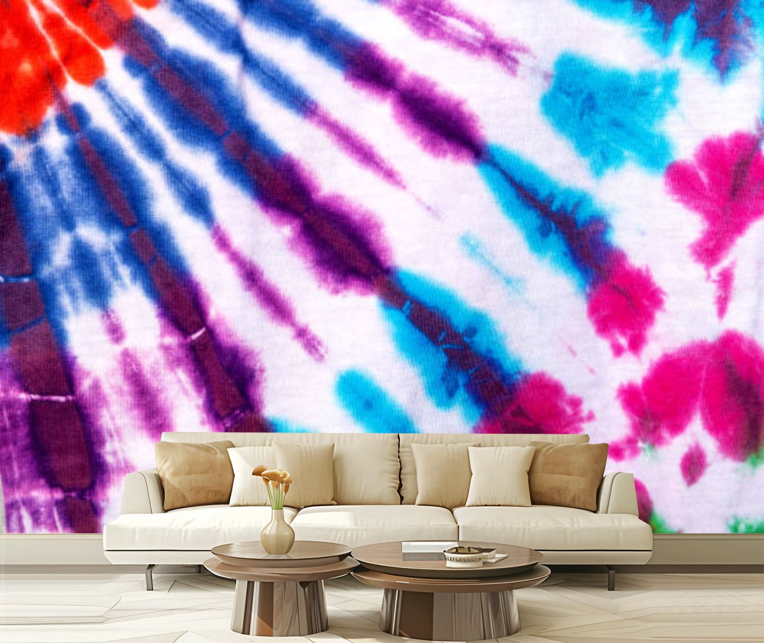 Peel and Stick Wallpaper Canvas tie dyed for Modern Art Wall Mural ...