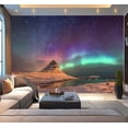 thumbnail image 1 of Peel and Stick Wallpaper Colorful known as winter milky way Iceland Modern Art Wall Mural Decor Self Adhesive and Removable 100in x 144in, 1 of 8