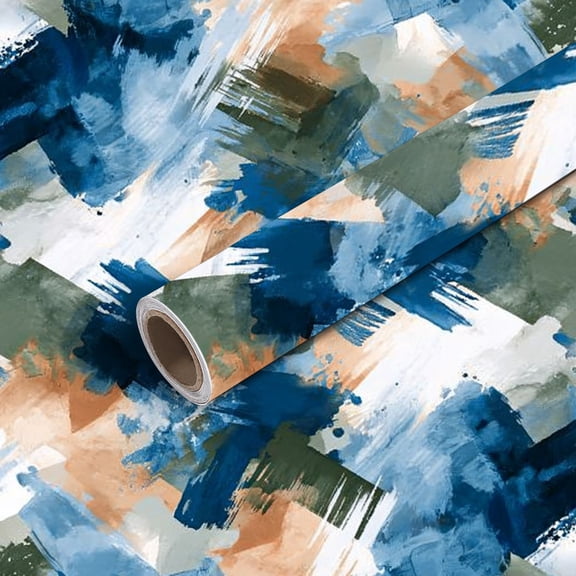 Peel and Stick Wallpaper Contact Paper Abstract brush strokes watercolor painting patterns for sale Self Adhesive and Removable 24in x 118in