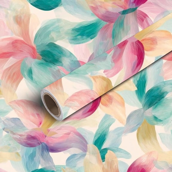 Peel and Stick Wallpaper Contact Paper Abstract flower blooming floral Grunge textured Self Adhesive and Removable 24in x 118in