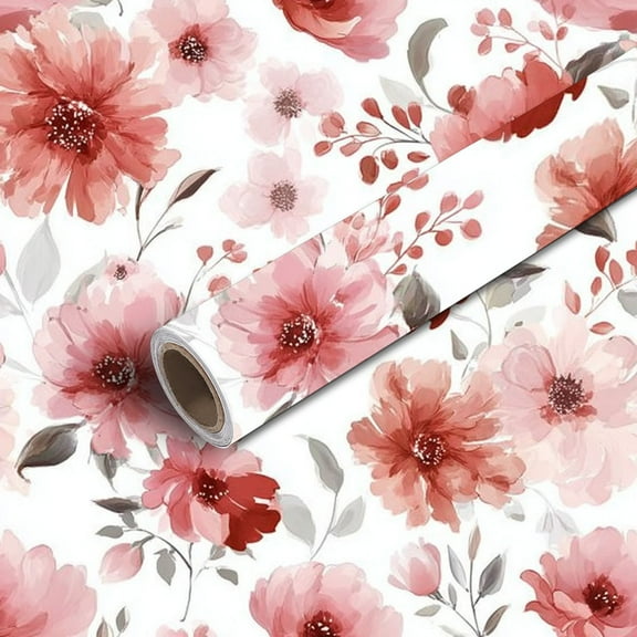 Peel and Stick Wallpaper Contact Paper Abstract flower blooming floral Grunge textured Self Adhesive and Removable 24in x 118in