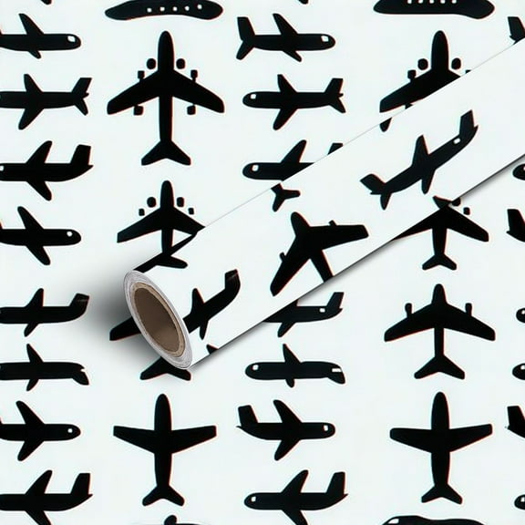 Peel and Stick Wallpaper Contact Paper Airplane Art Self Adhesive and Removable 17.7in x 118in