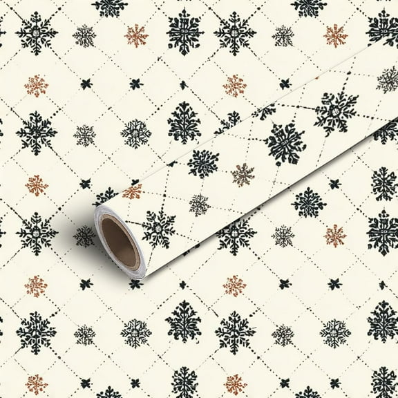 Peel and Stick Wallpaper Contact Paper Christmas texture snowflake dotted rhombuses Holiday Self Adhesive and Removable 17.7in x 118in