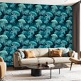 thumbnail image 1 of Peel and Stick Wallpaper Contact Paper Coastal Nautical Ocean Beach Dark Turquoise Green Blue Jelly Fish Self Adhesive and Removable 23.6in x 118in, 1 of 8
