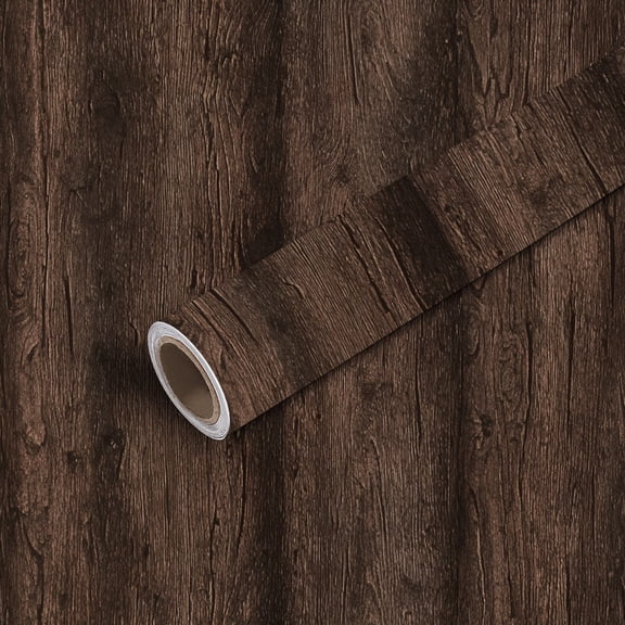 Peel and Stick Wallpaper Contact Paper Dark Brown Wooden Texture Rich Grain Patterns Self Adhesive and Removable 17.7in x 118in