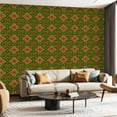 thumbnail image 1 of Peel and Stick Wallpaper Contact Paper Floral Boho Brown Peachpuff Green Retro Flowers Leaves Geometric Self Adhesive and Removable 23.6in x 118in, 1 of 8