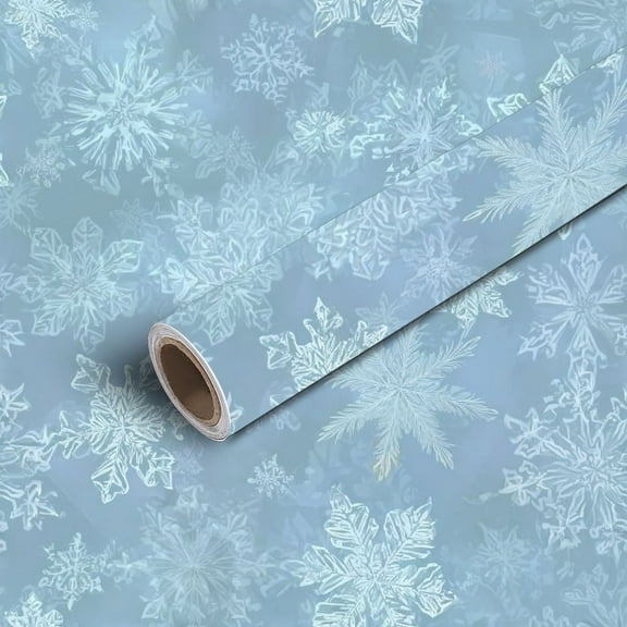 Peel and Stick Wallpaper Contact Paper Monochrome light snowflakes Self Adhesive and Removable 17.7in x 118in