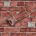 thumbnail image 1 of Peel and Stick Wallpaper Contact Paper Red Brick Wall Ornate White Decorative Tiles Self Adhesive and Removable 17.7in x 118in, 1 of 8