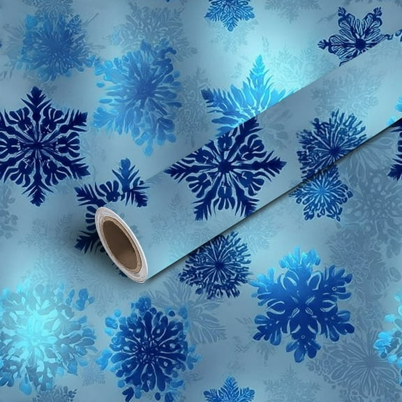 Peel and Stick Wallpaper Contact Paper Snowflakes blue Self Adhesive and Removable 17.7in x 118in