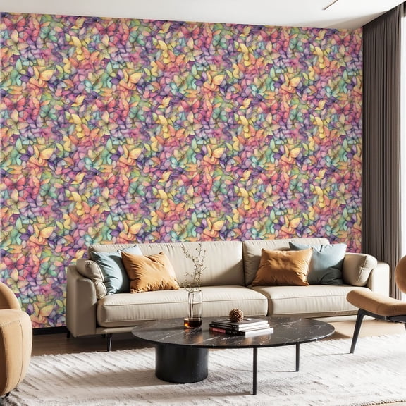 Peel and Stick Wallpaper Contact Paper Vintage Butterfly Colorful Butterflies Wings Colorful Patterns Nature Self Adhesive and Removable 24in x 118in