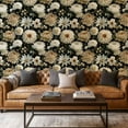 thumbnail image 1 of Peel and Stick Wallpaper Contact Paper Vintage Dark Black Floral Modern Botanical Flower Farmhouse Flowers Self Adhesive and Removable 17.7in x 118in, 1 of 8