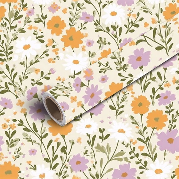 Peel and Stick Wallpaper Contact Paper Vintage floral Liberty style small mauve lilac flowers Small Self Adhesive and Removable 17.7in x 118in