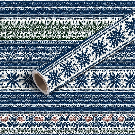 Peel and Stick Wallpaper Contact Paper Winter Sweater Fairisle Knitting Self Adhesive and Removable 17.7in x 118in