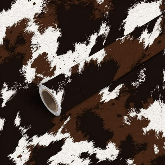 Peel and Stick Wallpaper Contact Paper cow buffalo wild cowboy horse leather natural print animal skin Self Adhesive and Removable 17.7in x 118in