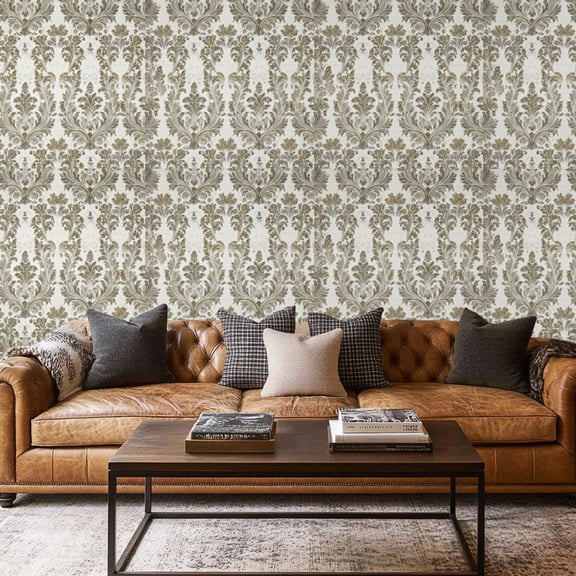 Peel and Stick Wallpaper Contact Paper floral damask for wedding invitation vintage abstract Self Adhesive and Removable 17.7in x 118in