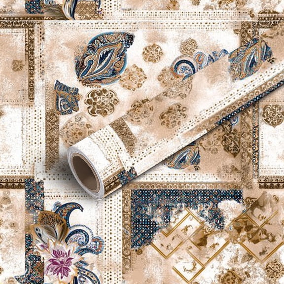 Peel and Stick Wallpaper Contact Paper watercolor paisley patchwork textures Self Adhesive and Removable 24in x 118in