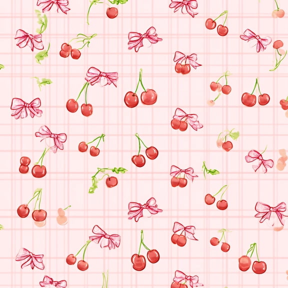 Peel and Stick Wallpaper Cute Cherry Pink Bow Grid Self Adhesive Removable Renter Friendly Contact Paper for Bedroom 17.7in x 118in