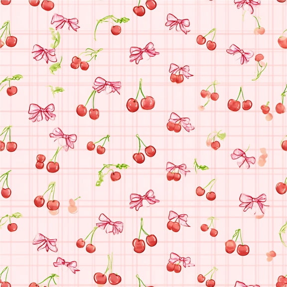 Peel and Stick Wallpaper Cute Cherry Pink Bow Grid Self Adhesive Removable Renter Friendly Contact Paper for Bedroom 24in x 118in