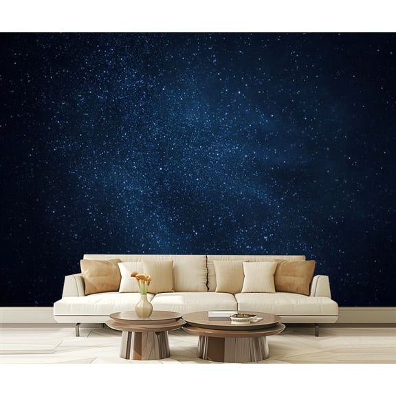 Peel and Stick Wallpaper Dark blue sky stars Modern Art Wall Mural Decor Self Adhesive and Removable 69in x 98in