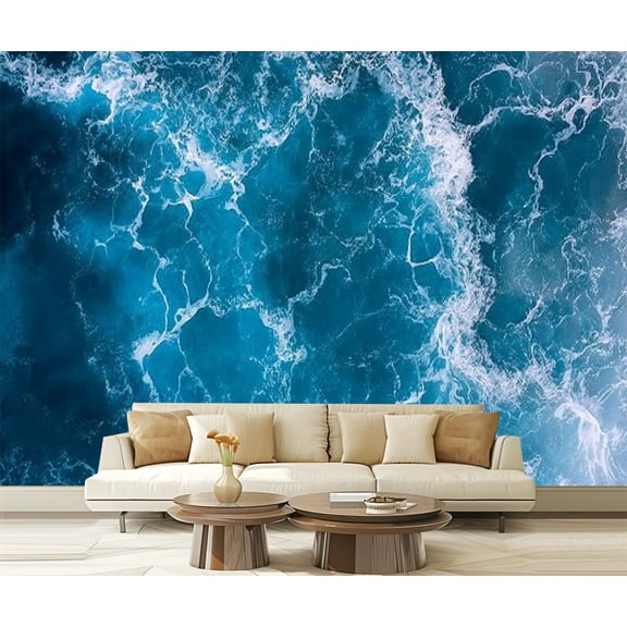 Peel and Stick Wallpaper Deep Blue Sea Modern Art Wall Mural Decor Self Adhesive and Removable 69in x 98in