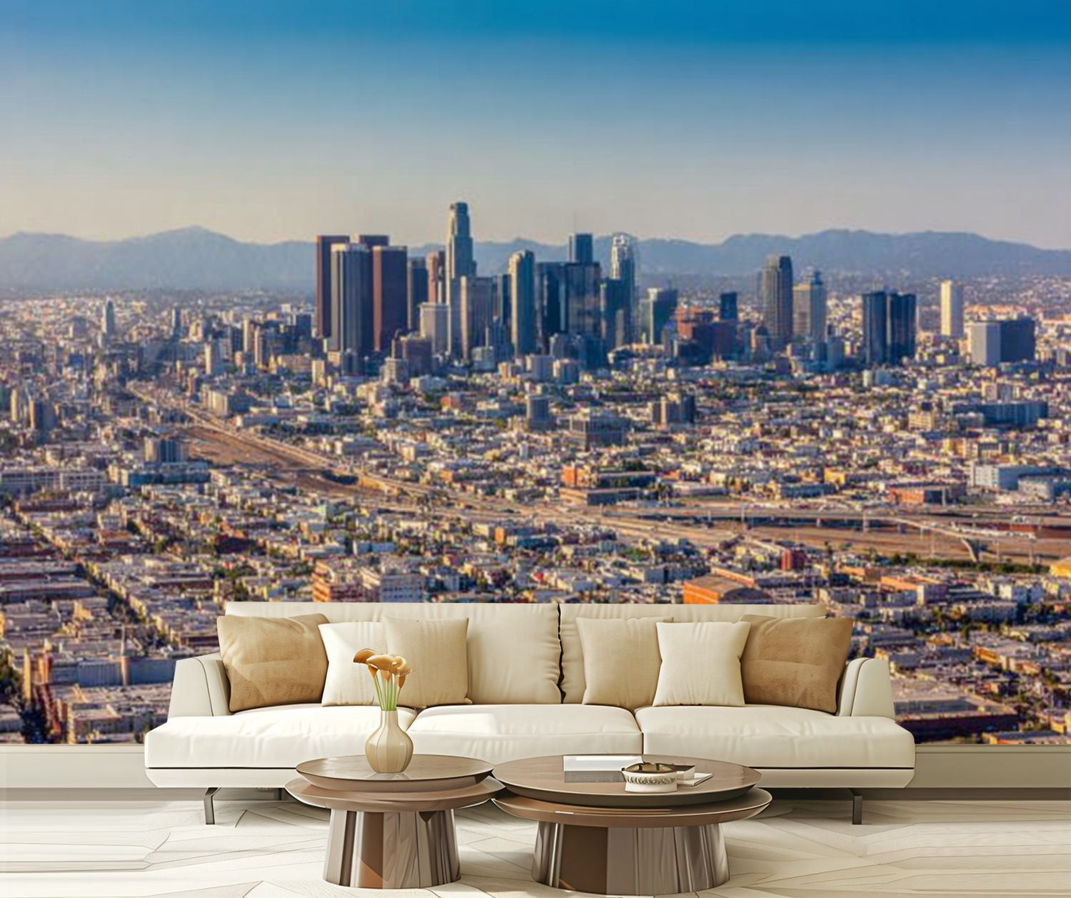 Peel and Stick Wallpaper Downtown Los Angeles Aerial Modern Art Wall ...