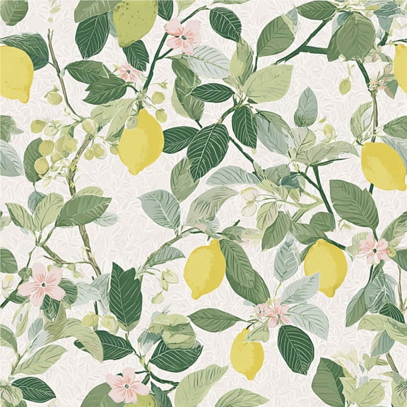 Peel and Stick Wallpaper Farmhouse Decor Lemon Tree Botanical Self Adhesive Removable Renter Friendly Contact Paper for Bedroom 24in x 118in