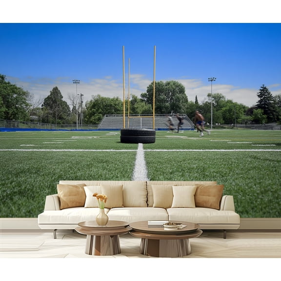 Peel and Stick Wallpaper Football stadium training field campus Pro Photo Modern Art Wall Mural Decor Self Adhesive and Removable 69in x 98in