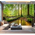 thumbnail image 1 of Peel and Stick Wallpaper Forest creek Modern Art Wall Mural Decor Self Adhesive and Removable 100in x 144in, 1 of 8