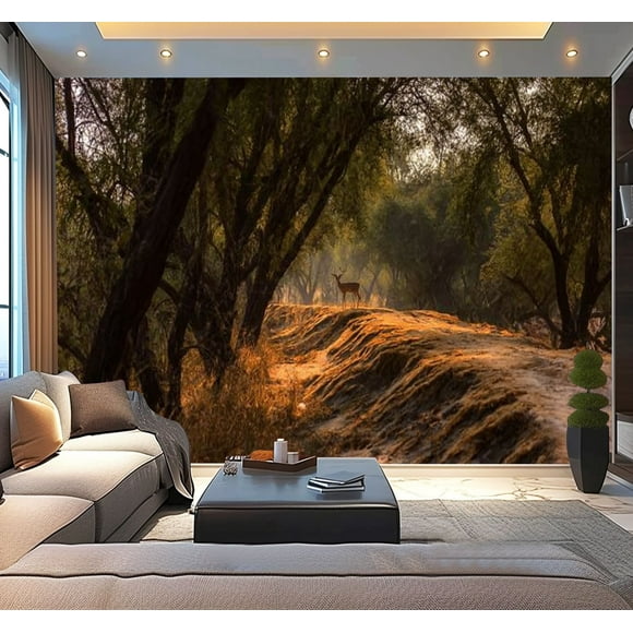 Peel and Stick Wallpaper Forest pathway Sultanpur National Park Haryana India Modern Art Wall Mural Decor Self Adhesive and Removable 100in x 144in